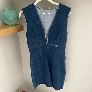 GFLFRND Estelle Deep V Denim Mini Dress